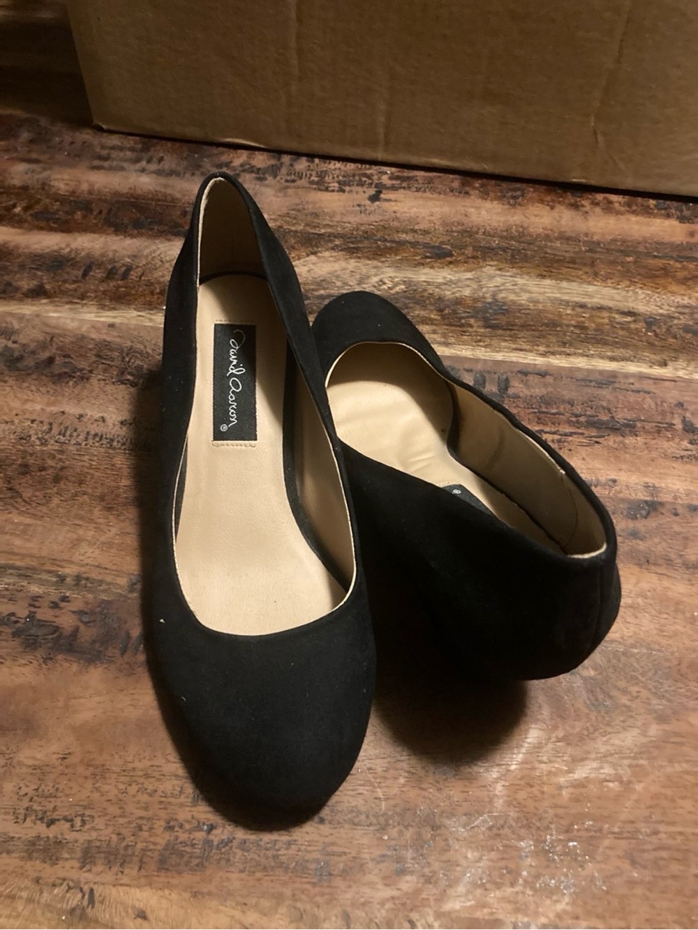 David Aaron "Traci" Black Faux-Suede Wedge Pumps View 3